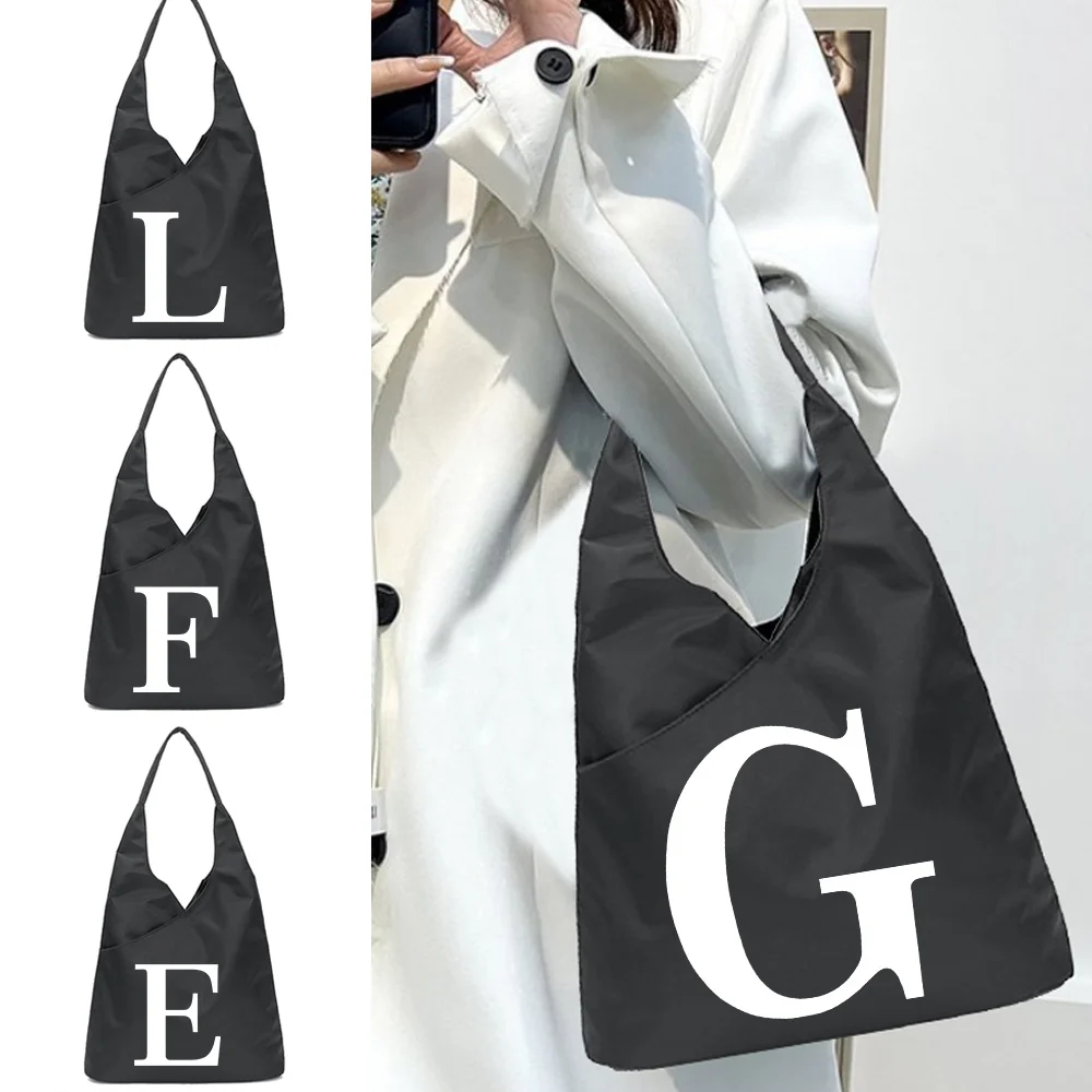 Waterproof Nylon Tote Foldable Handbag Casual Large Capacity New Ladies Shopping X Bag Shoulder Bags White Initial Name Series
Waterproof Nylon Tote Foldable Handbag Casual Large Capacity New Ladies Shopping X Bag Shoulder Bags White Initial Name Series