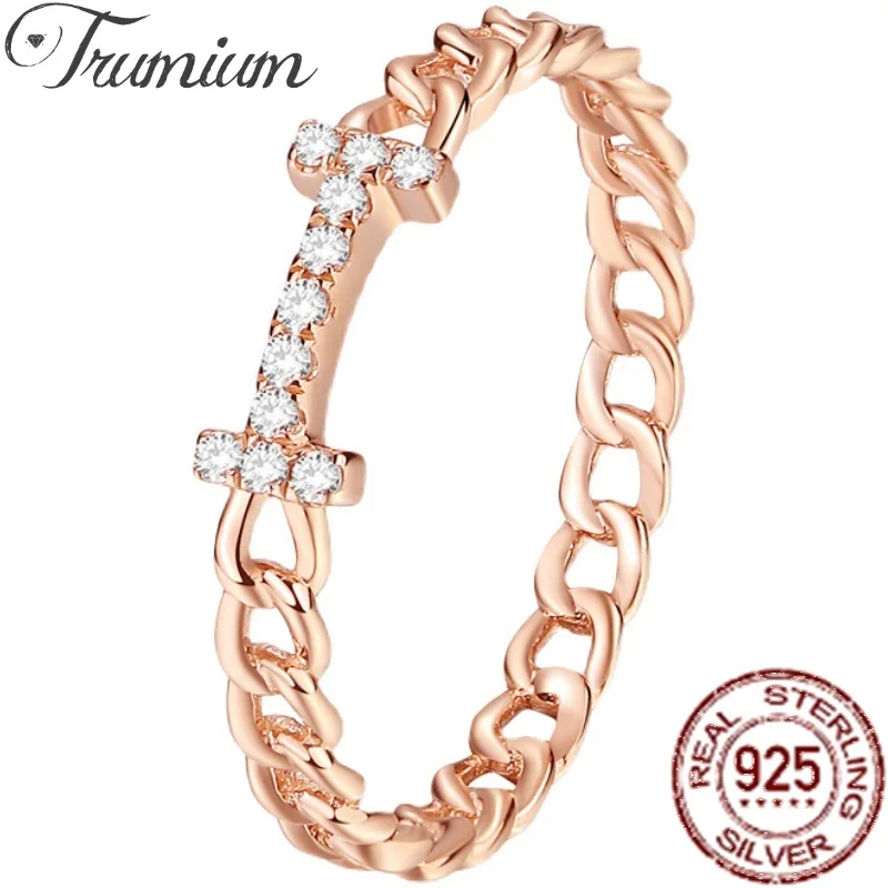 Trumium Official 925 Sterling Silver Rose gold Rings for Women Chain Link Eternity I Letter Zircon Ring Wedding Bands Jewelry
Trumium Official 925 Sterling Silver Rose gold Rings for Women Chain Link Eternity I Letter Zircon Ring Wedding Bands Jewelry