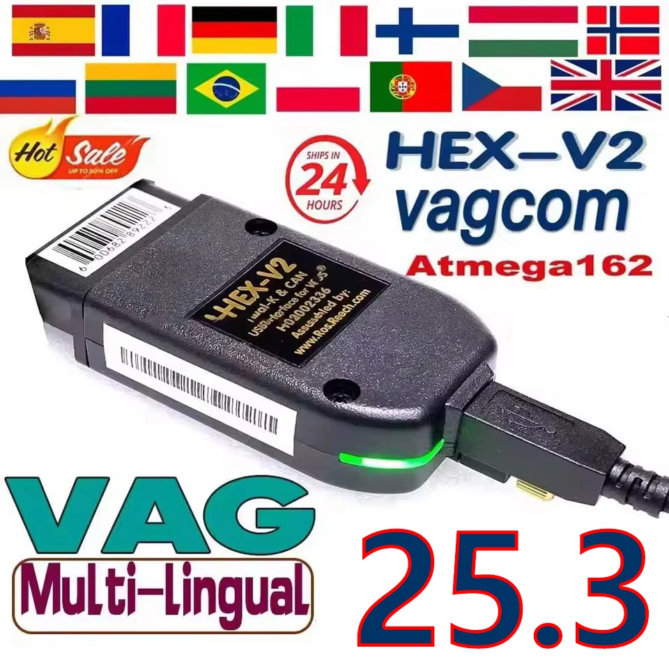 2025 сканер VAG COM V25.3 HEX V2 USB-интерфейс VCDS CAN для VW AUDI Skoda Seat Unlimited VINs Polish/English Atmega162
2025 сканер VAG COM V25.3 HEX V2 USB-интерфейс VCDS CAN для VW AUDI Skoda Seat Unlimited VINs Polish/English Atmega162