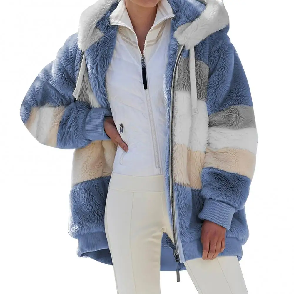 New Women Warm Plush Jackets Autumn Winter Faux Fur Patchwork Zipper Fleece Hooded Coat Jacket Loose Top Overoat Outwear
New Women Warm Plush Jackets Autumn Winter Faux Fur Patchwork Zipper Fleece Hooded Coat Jacket Loose Top Overoat Outwear