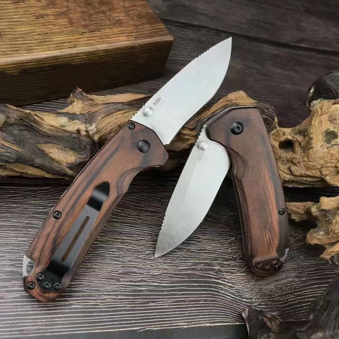 Outdoor Tactical Folding Knife Benchmade 15031 Wooden Handle Camping Fishing Survival Safe Lifesaving Pocket Knives
Outdoor Tactical Folding Knife Benchmade 15031 Wooden Handle Camping Fishing Survival Safe Lifesaving Pocket Knives