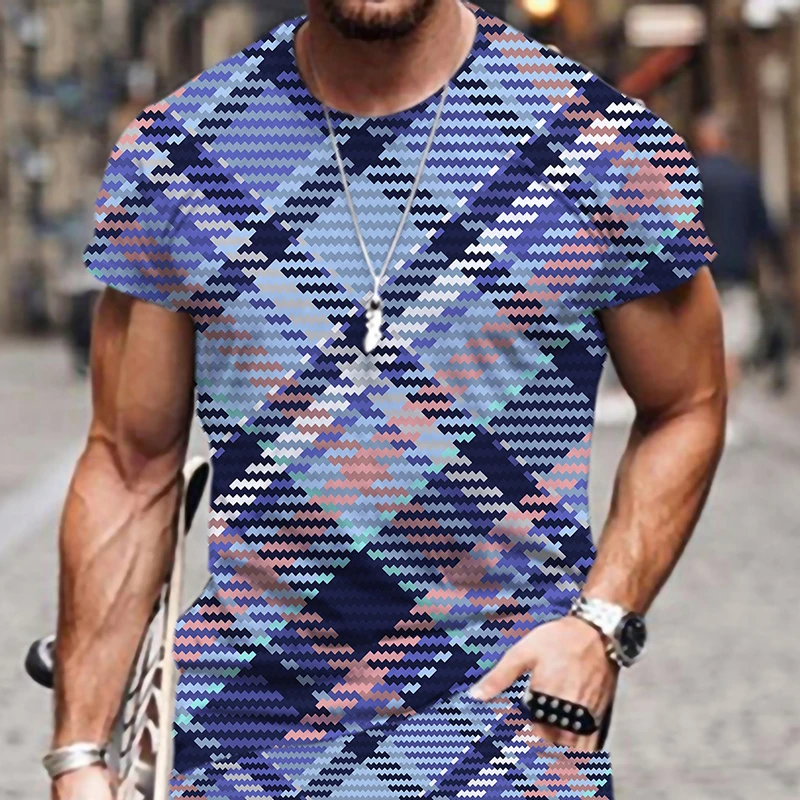 Men T-shirt Hip Hop Stripe Lattice Pattern Clothes Fashion Style Harajuku Tees Short Sleeve O-Neck 3D Print Cool Tops Funny Male
Men T-shirt Hip Hop Stripe Lattice Pattern Clothes Fashion Style Harajuku Tees Short Sleeve O-Neck 3D Print Cool Tops Funny Male