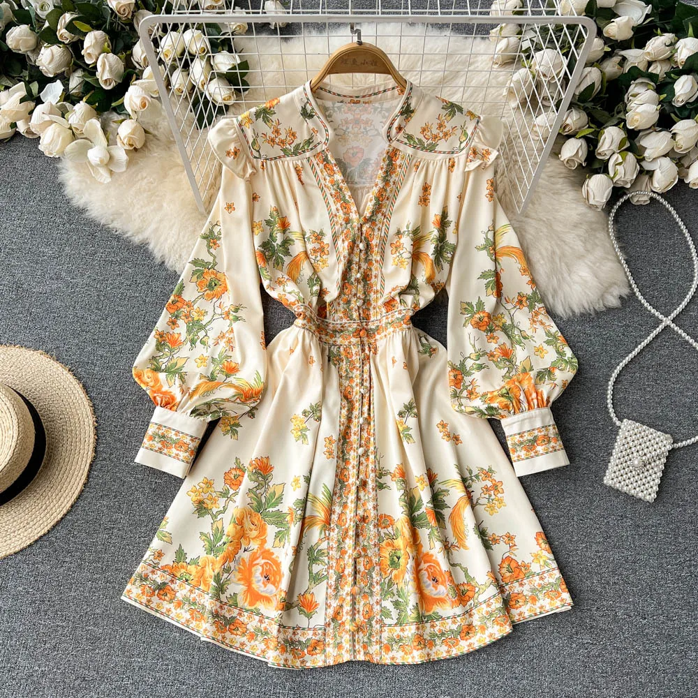 VANOVICH 2022 Spring and Summer French Style Temperament Vintage Printed Lantern Sleeves V-neck Fashion High Waist A-LINE Dress
VANOVICH 2022 Spring and Summer French Style Temperament Vintage Printed Lantern Sleeves V-neck Fashion High Waist A-LINE Dress