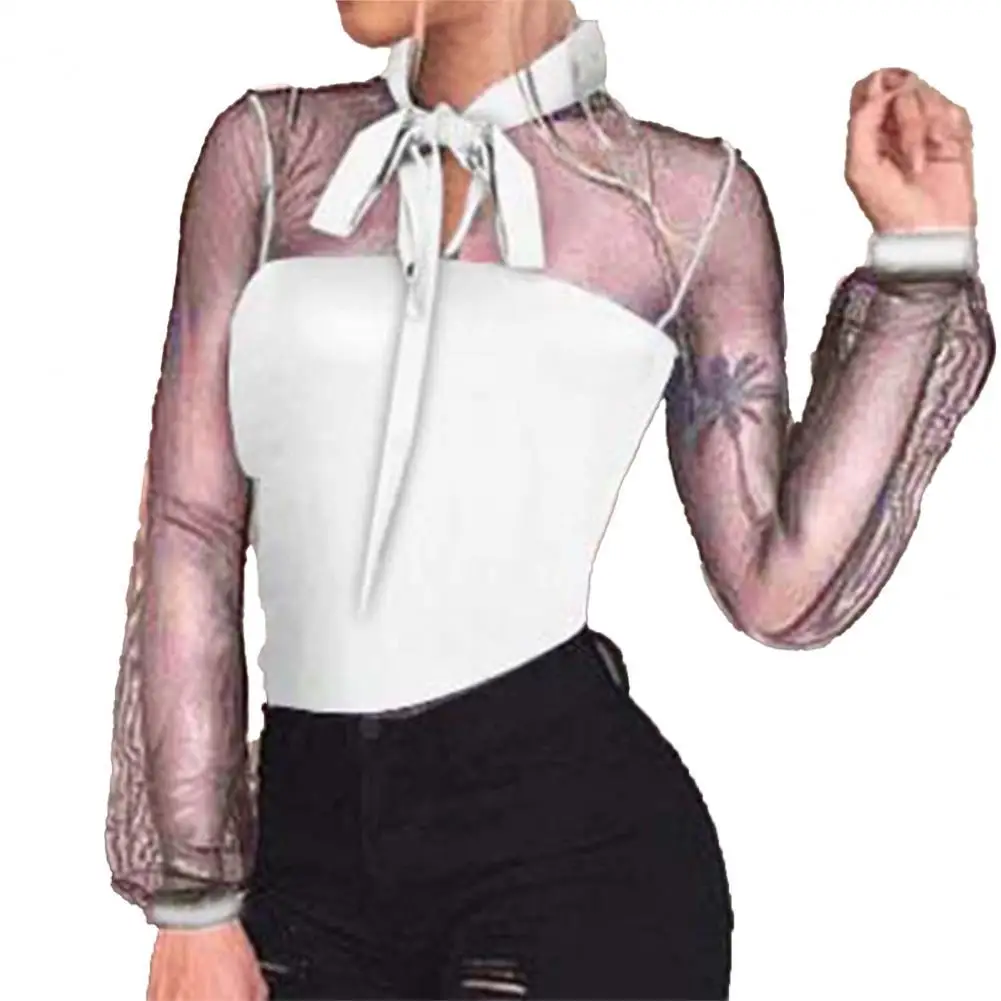 Women Bow Collar Elegant Bodysuit Shirts Tops Mesh Sheer Long Sleeve Bodysuits Jumpsuit Leotard Body Top Office Ladies Clothes
Women Bow Collar Elegant Bodysuit Shirts Tops Mesh Sheer Long Sleeve Bodysuits Jumpsuit Leotard Body Top Office Ladies Clothes
