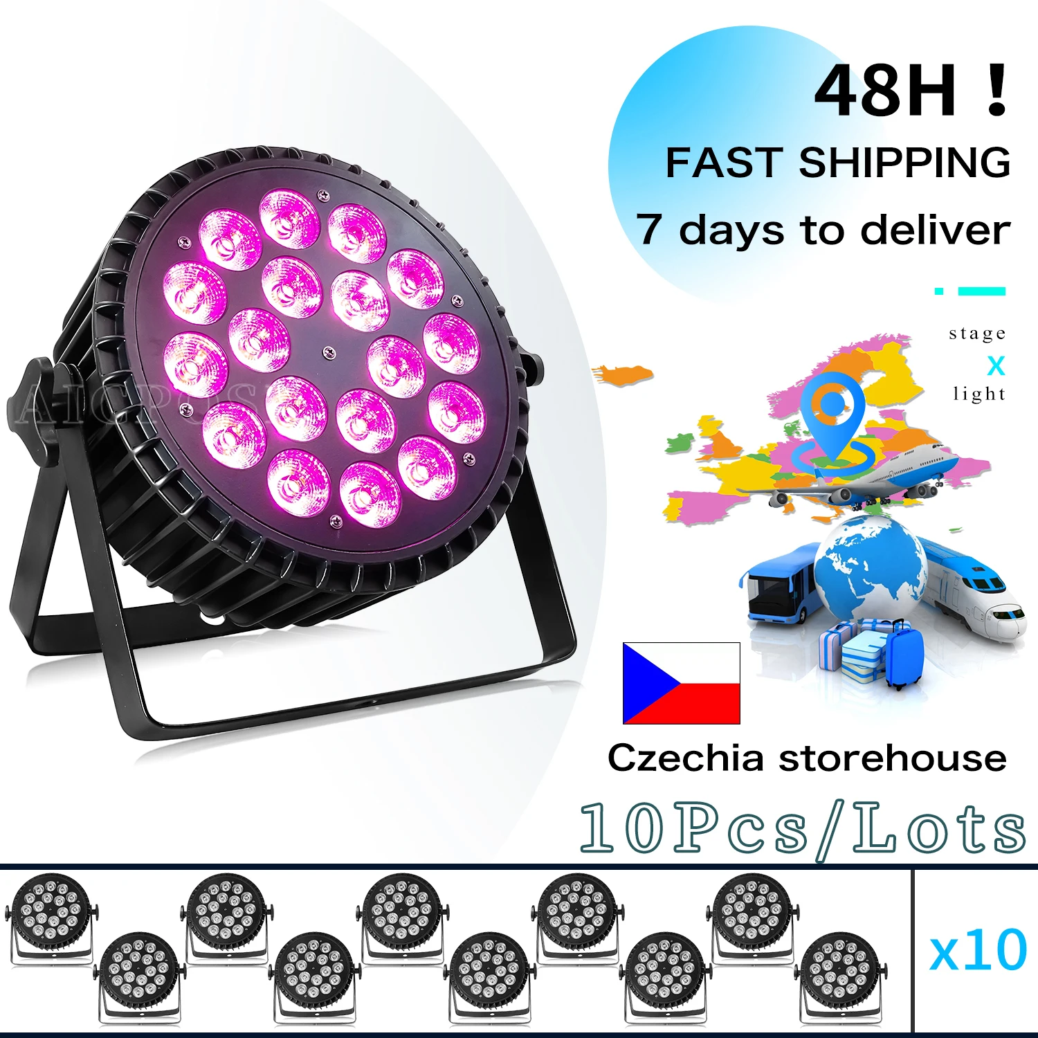 10Pcs/lots Aluminum Par Light 18x12W RGBW 4in1 LED Lighting DMX512 Disco Lights Professional Stage DJ Equipment
10Pcs/lots Aluminum Par Light 18x12W RGBW 4in1 LED Lighting DMX512 Disco Lights Professional Stage DJ Equipment