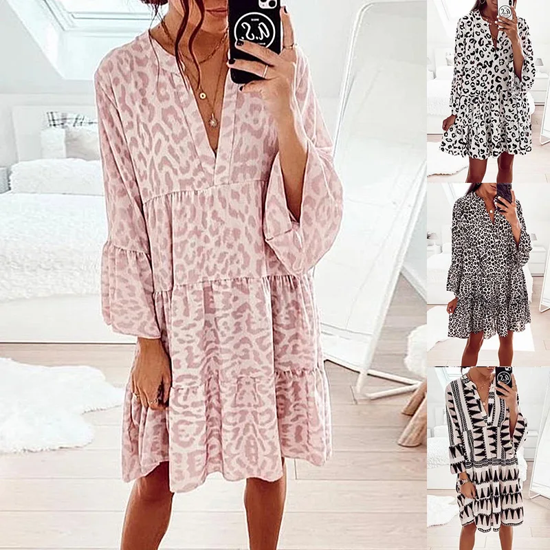 Vintage Summer Dress Printed Long-sleeved Loose Dress V-neck Stitching Women's Clothing 2022 Spring And Summer New
Vintage Summer Dress Printed Long-sleeved Loose Dress V-neck Stitching Women's Clothing 2022 Spring And Summer New