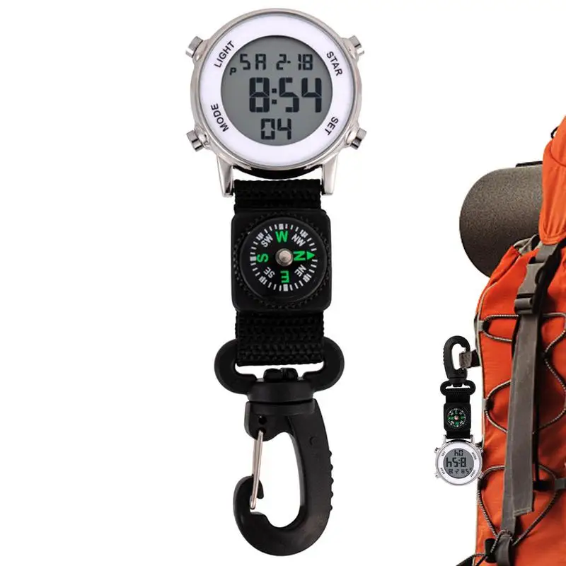 Carabiner Pocket Watch Clip On Quartz Watch Backpack Digital Clip Watch With Display Time Date And Compass Watch Glow In The
Carabiner Pocket Watch Clip On Quartz Watch Backpack Digital Clip Watch With Display Time Date And Compass Watch Glow In The
