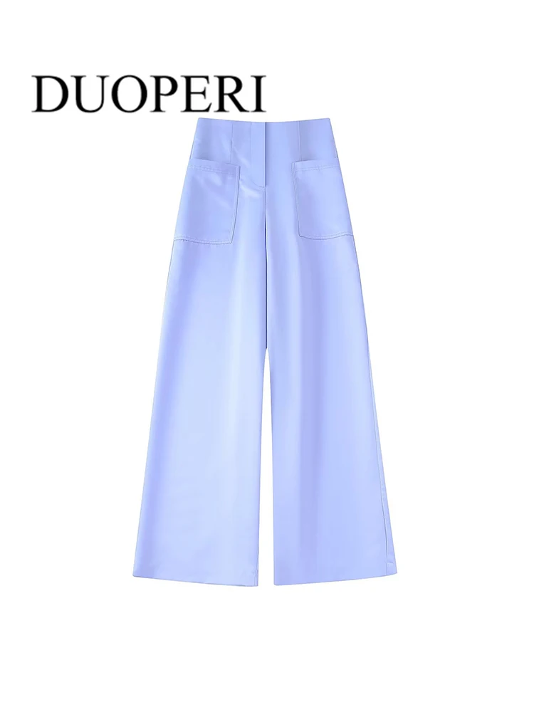 DUOPERI Women Fashion Solid Pants With Pockets Vintage Front Zipper High Waist Female Chic Straight Trousers Outfits
DUOPERI Women Fashion Solid Pants With Pockets Vintage Front Zipper High Waist Female Chic Straight Trousers Outfits