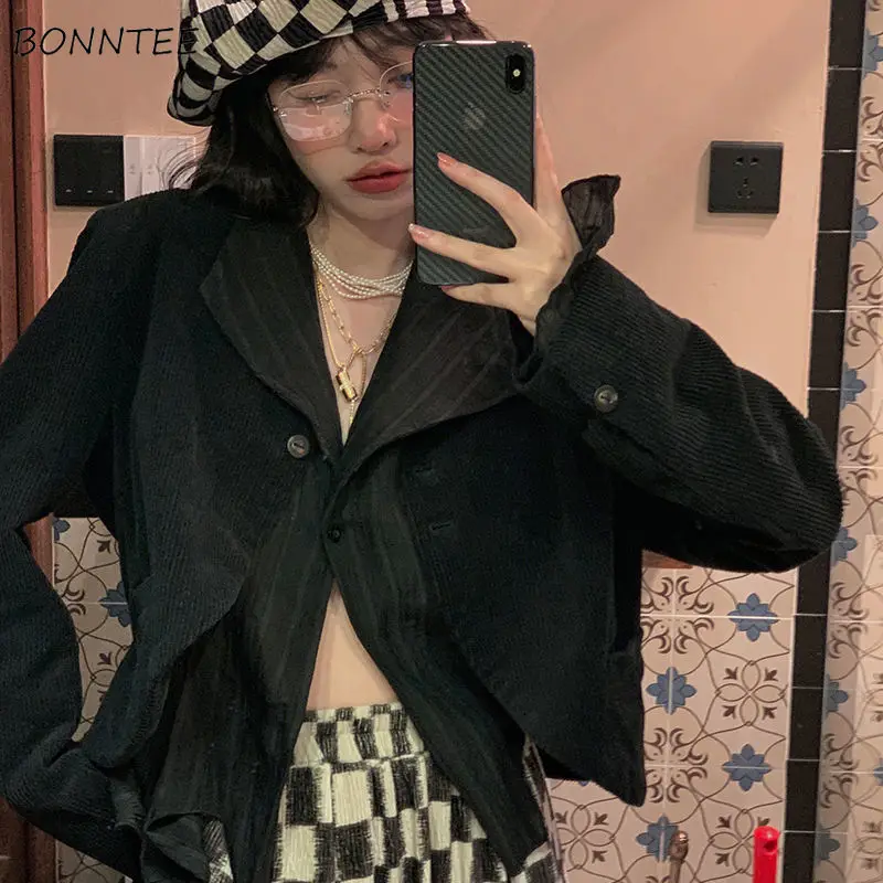 Shirts Women Turn Down Collar All Match Full Sleeve Single Breasted Dark Asymmetrical Retro Popular Korean Tops Casual Design
Shirts Women Turn Down Collar All Match Full Sleeve Single Breasted Dark Asymmetrical Retro Popular Korean Tops Casual Design