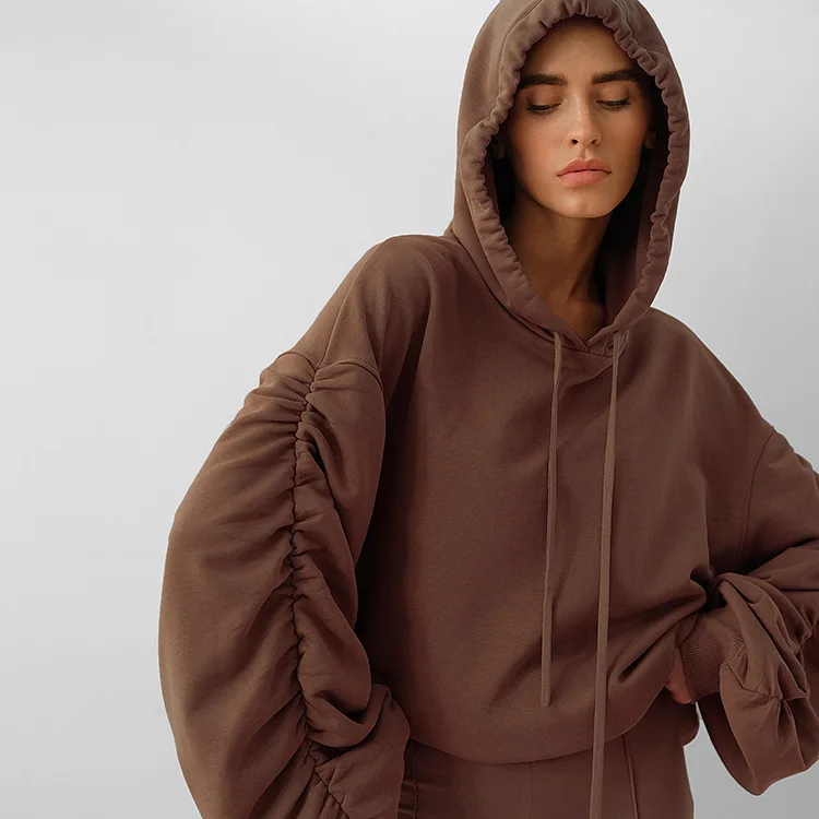 Trendy Casual Hooded Ruched Lantern Sleeves Womem Hoodies Top Chic Loose Hoodies
Trendy Casual Hooded Ruched Lantern Sleeves Womem Hoodies Top Chic Loose Hoodies