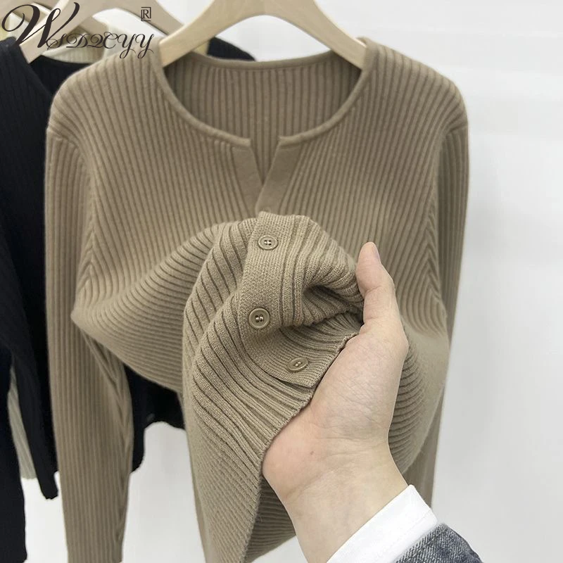 Knitted Cropped Cardigans Women Solid Colors Round Neck Sweater Coat Korean Fashion Long Sleeve Knitwear Outwear Single Breasted
Knitted Cropped Cardigans Women Solid Colors Round Neck Sweater Coat Korean Fashion Long Sleeve Knitwear Outwear Single Breasted