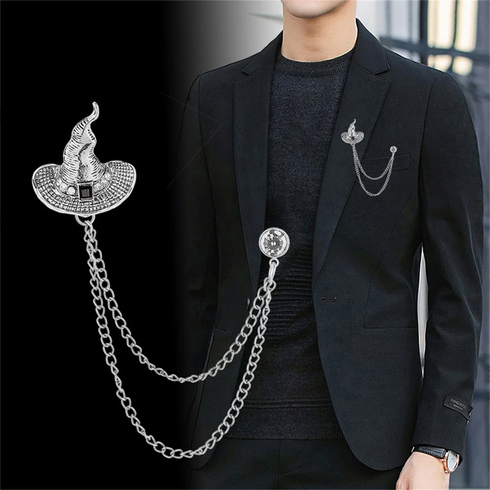 

Vintage Witch Hat Tassel Brooch for Men Delicate Pointed Hat Jewel Brooches Pins Jewelry Accessories Boyfriends Gift 2023 Trend