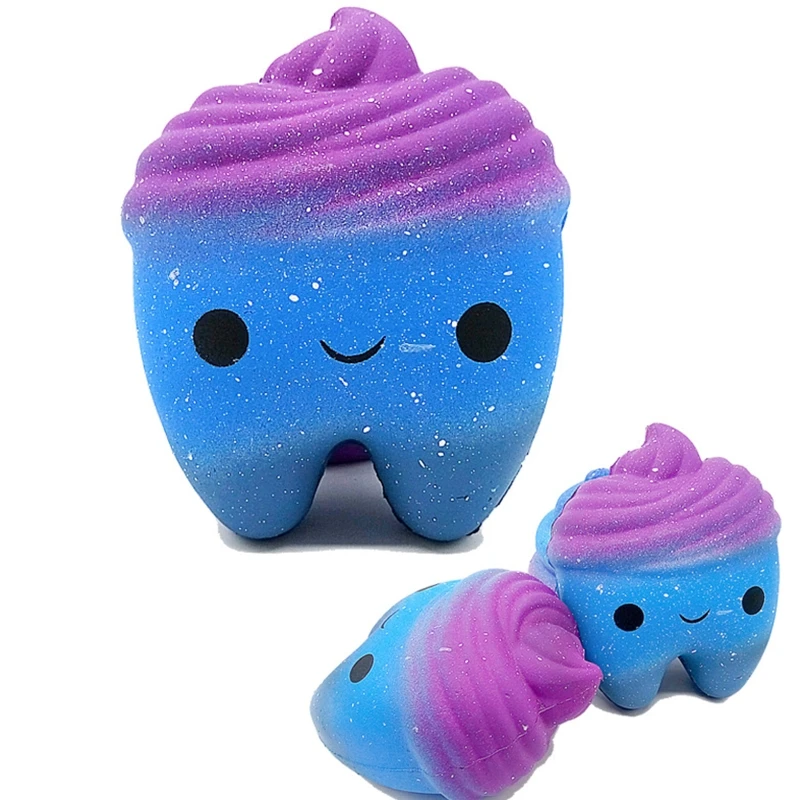 

Anti-Stress Squish Toy Party Favor for Kid Realistic Teeth Stress Reliever Anxiety Toys Squeezable Ball Slow Rising Toys