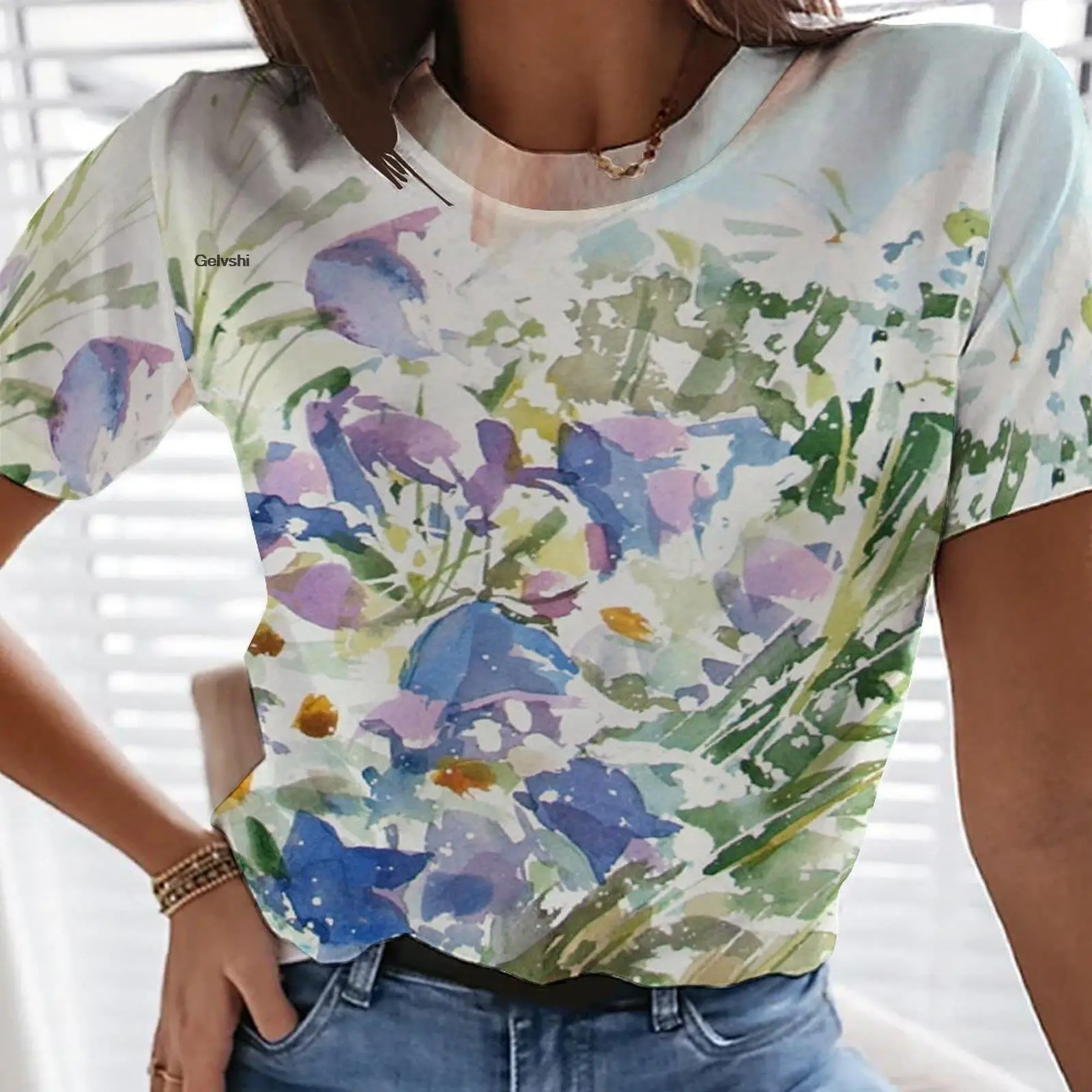 3D Floral Print Harajuku Ladies T-shirt Summer Short Sleeve Oversized Casual Tees Y2K New Elegant Women Round Neck T-shirt
3D Floral Print Harajuku Ladies T-shirt Summer Short Sleeve Oversized Casual Tees Y2K New Elegant Women Round Neck T-shirt