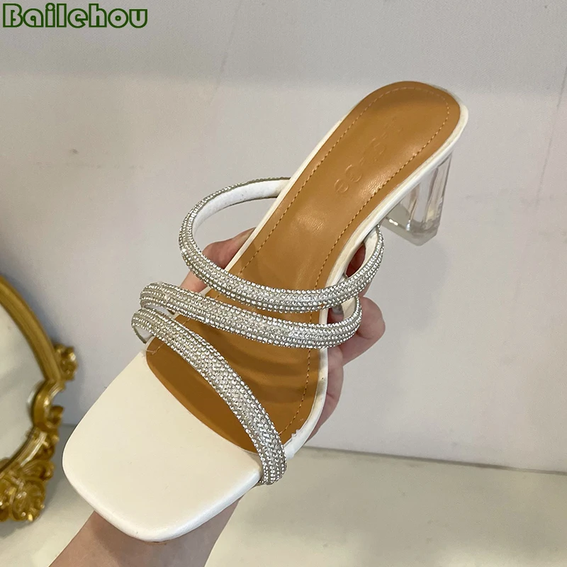 2022 High Heels Slippers Woman Pumps Ladies Summer Shoes For Women Sandals Square Toe Crystal Rhinestones Female Slides
2022 High Heels Slippers Woman Pumps Ladies Summer Shoes For Women Sandals Square Toe Crystal Rhinestones Female Slides