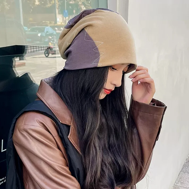 EUMOAN Heap heap hat big head bib hat women autumn and winter postpartum hat Korean version of the face of small balaclavas col
EUMOAN Heap heap hat big head bib hat women autumn and winter postpartum hat Korean version of the face of small balaclavas col