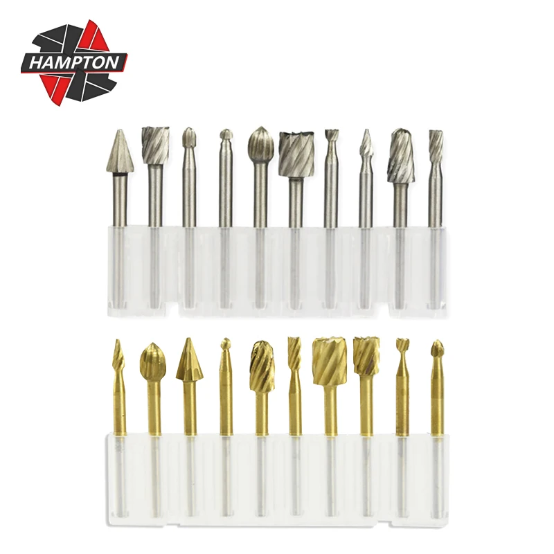 HAMPTON HSS Routing Router Bit 3mm Shank Titanium Coated Rotary Burrs Files for Wood Carving Tools
HAMPTON HSS Routing Router Bit 3mm Shank Titanium Coated Rotary Burrs Files for Wood Carving Tools