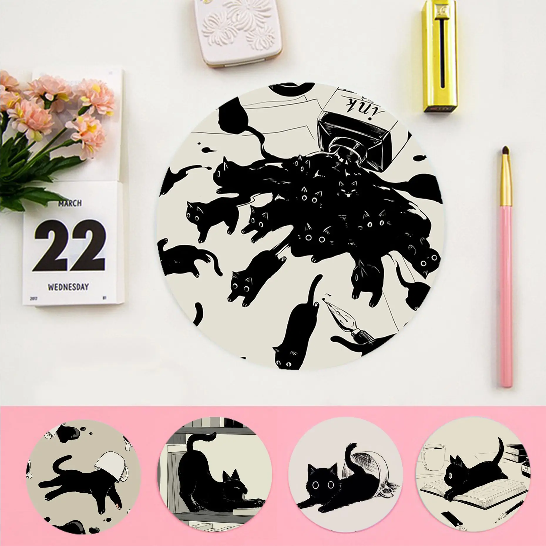 Cute Cartoon Cat 22x22cm Round Big Promotion Table Mat Student Mousepad Computer Keyboard Pad Games Pad Desktop Mat
Cute Cartoon Cat 22x22cm Round Big Promotion Table Mat Student Mousepad Computer Keyboard Pad Games Pad Desktop Mat