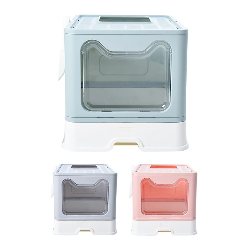 Enclosed Cat Potty Foldable Cat Litter Box With Lid Top Entry Anti Splashing Cat Toilet Easy To Clean
Enclosed Cat Potty Foldable Cat Litter Box With Lid Top Entry Anti Splashing Cat Toilet Easy To Clean