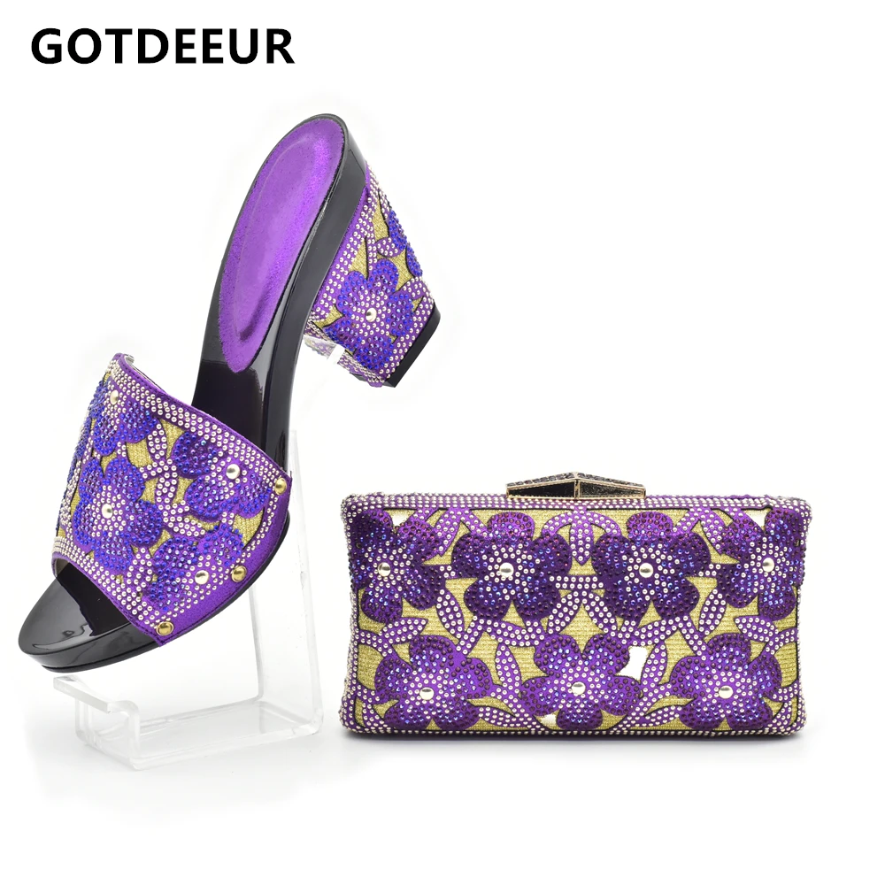 Latest African Matching Shoes and Bags Italian In Women Shoe and Bag Set Decorated with Rhinestone Set for Party Shoes and Bags
Latest African Matching Shoes and Bags Italian In Women Shoe and Bag Set Decorated with Rhinestone Set for Party Shoes and Bags