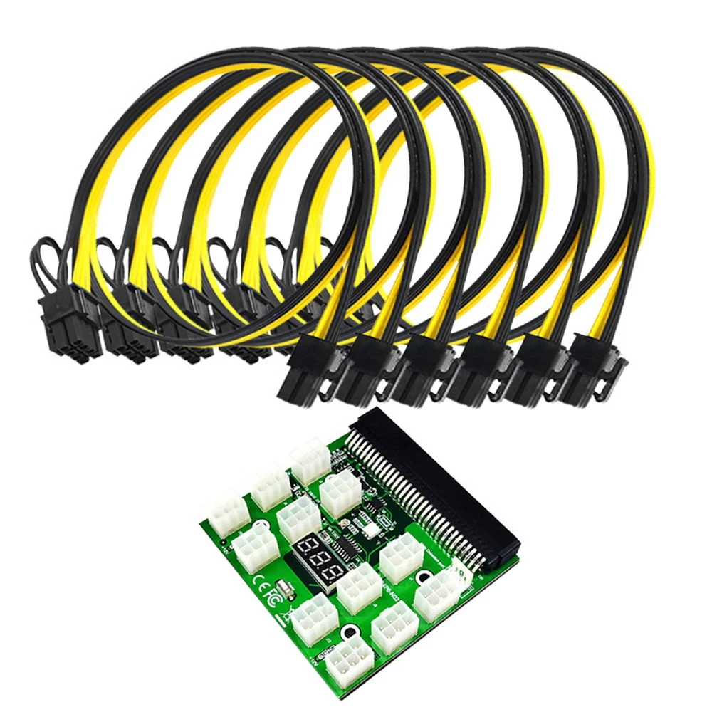 Graphics Card Power Board 12 6Pin Power Supply Expansion Board Server Power Supply with 6 Powe Cable for Mining
Graphics Card Power Board 12 6Pin Power Supply Expansion Board Server Power Supply with 6 Powe Cable for Mining
