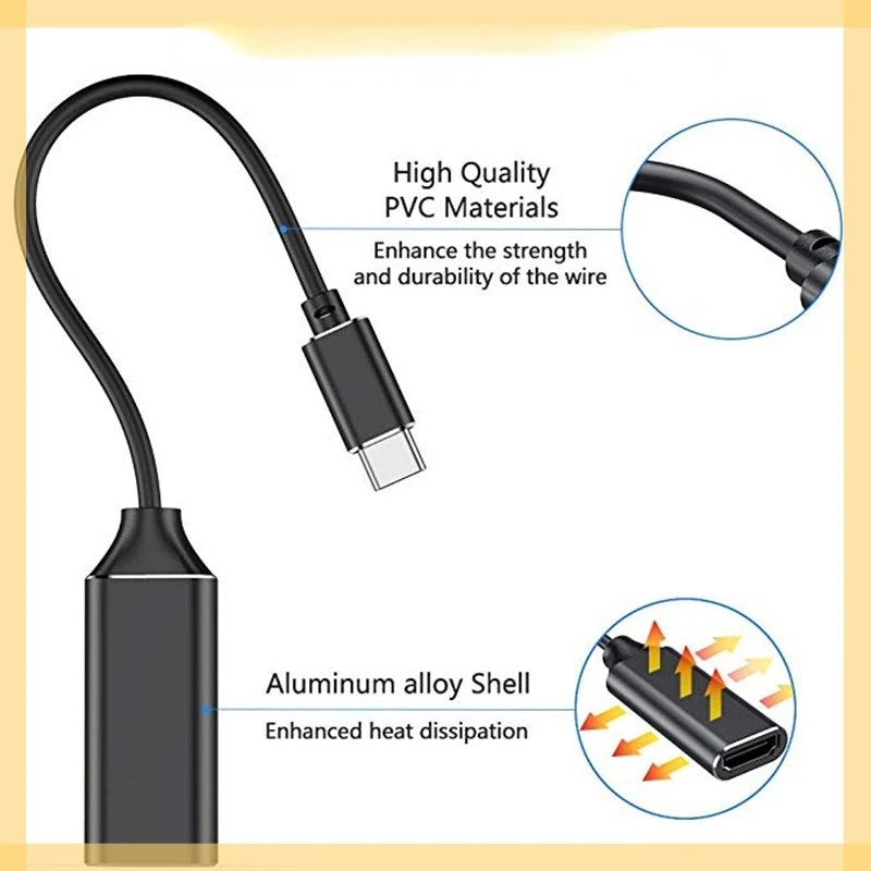 Type C to HDMI-compatible Cable Ultra HD 4k USB 3.1 HDTV Cable Adapter Converter for MacBook Chromebook S8 S9
Type C to HDMI-compatible Cable Ultra HD 4k USB 3.1 HDTV Cable Adapter Converter for MacBook Chromebook S8 S9