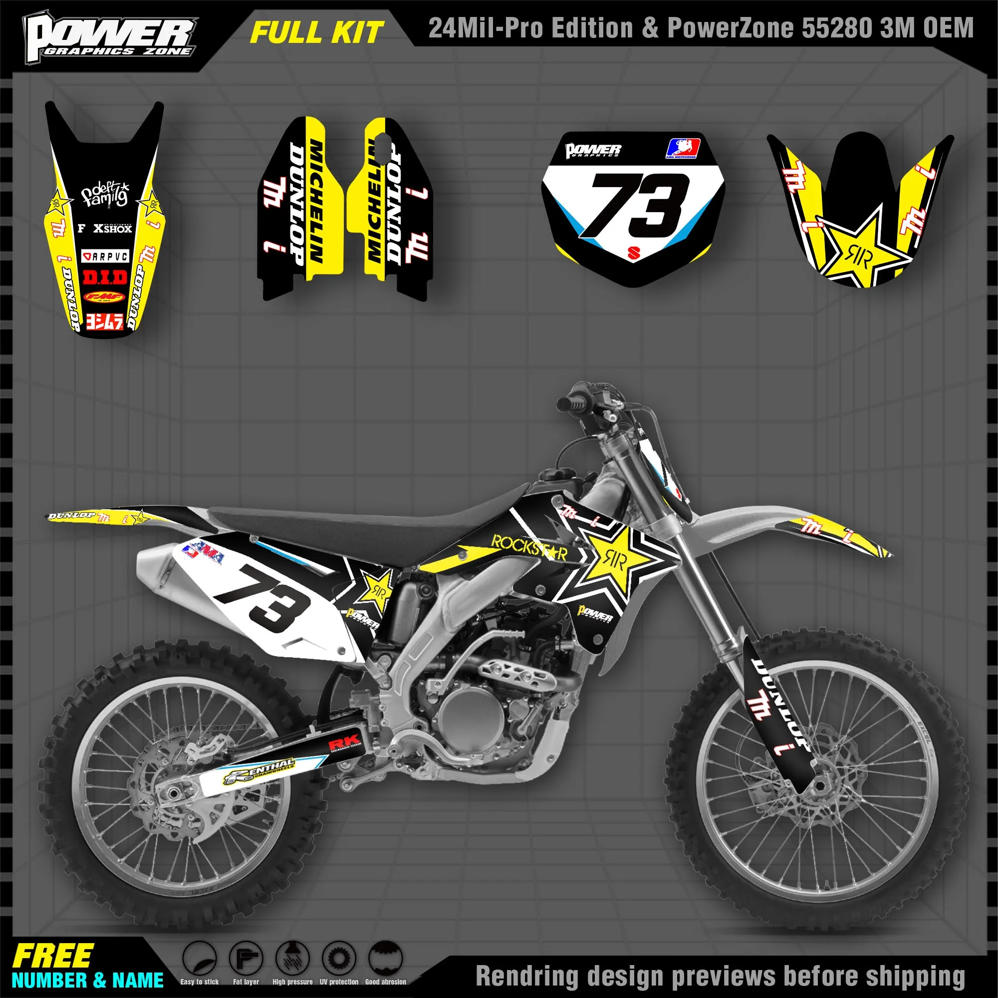 PowerZone Custom Team Graphics Decals Stickers Kit For SUZUKI Decal 2007 2008 2009 RMZ 250 002
PowerZone Custom Team Graphics Decals Stickers Kit For SUZUKI Decal 2007 2008 2009 RMZ 250 002