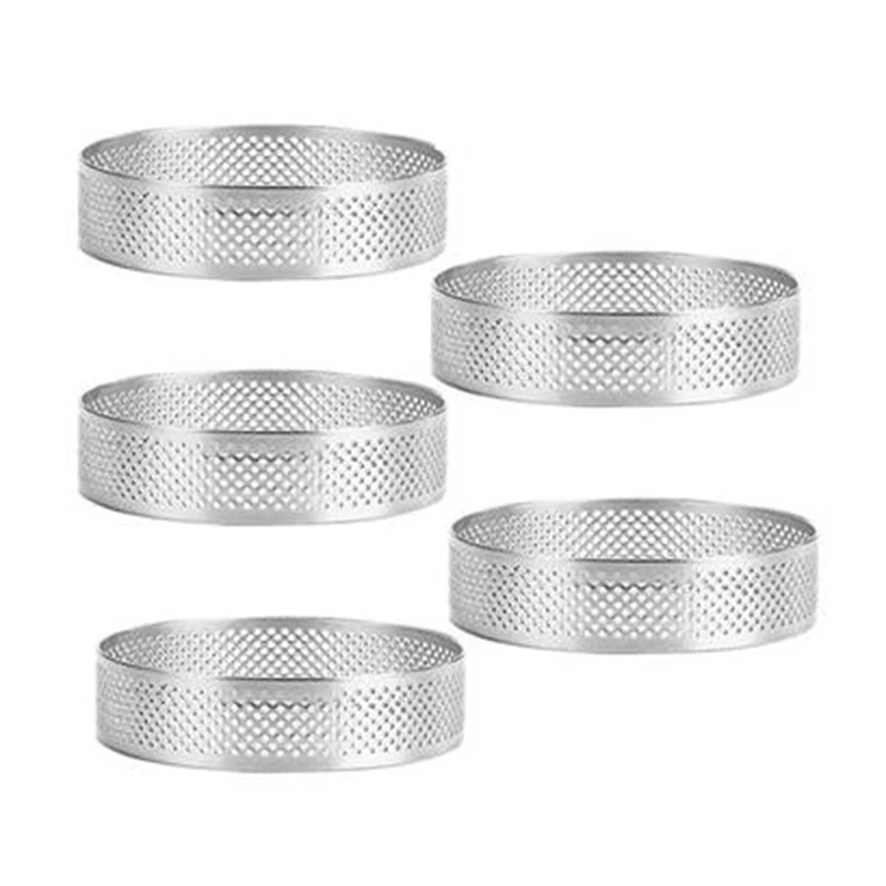 5Pcs Circular Tart Ring Dessert Stainless Steel Perforation Fruit Pie Quiche Cake Mousse Mold Kitchen Baking Mould
5Pcs Circular Tart Ring Dessert Stainless Steel Perforation Fruit Pie Quiche Cake Mousse Mold Kitchen Baking Mould