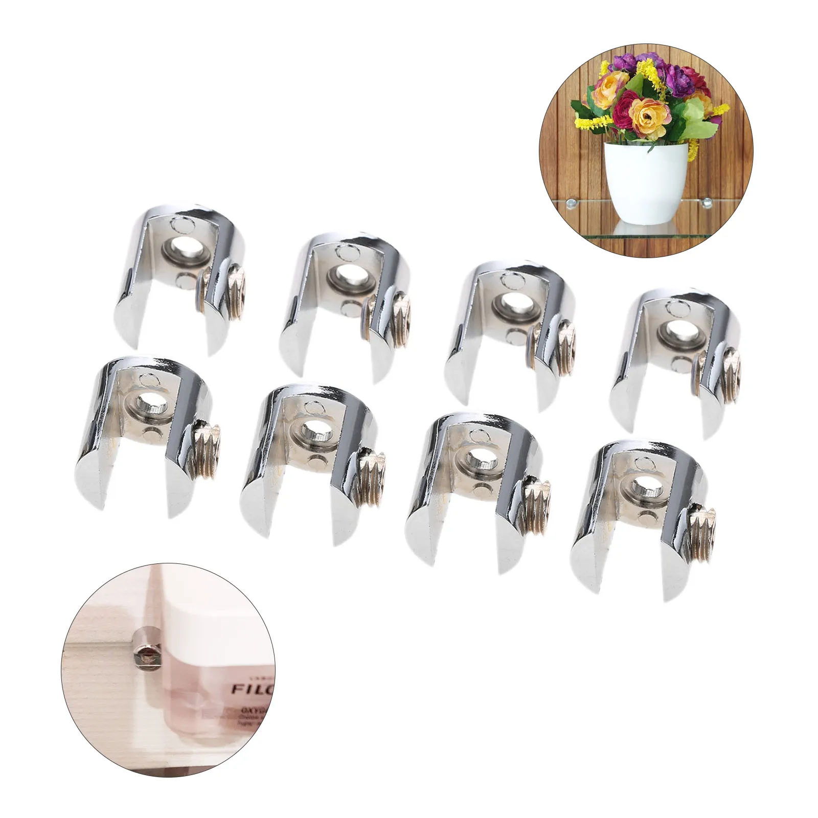 4/12pcs Glass Clamp Zinc Alloy Chrome Shelf Holder Fixed Clamp Adjustable Screw Glass Bookcase Shelf Support Plate Clamp Home
4/12pcs Glass Clamp Zinc Alloy Chrome Shelf Holder Fixed Clamp Adjustable Screw Glass Bookcase Shelf Support Plate Clamp Home