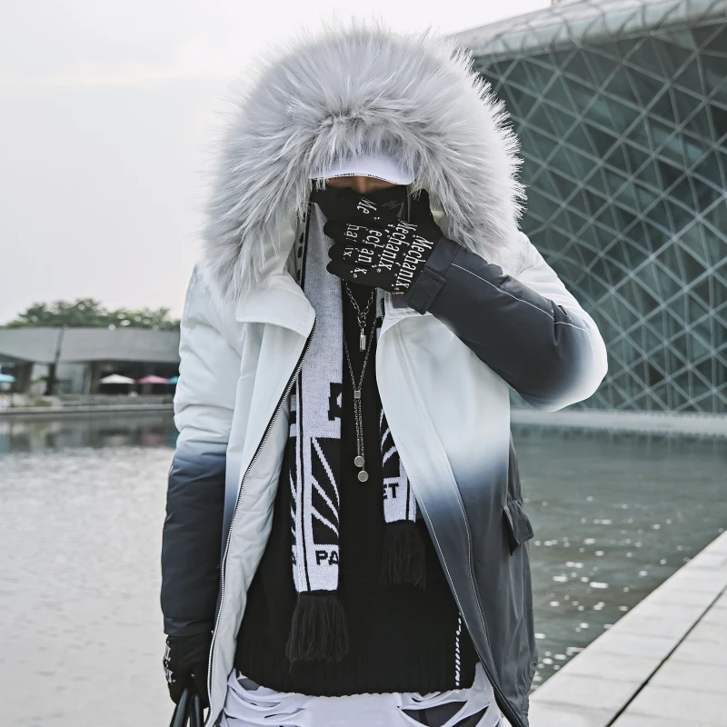2023 Winter Warm Gradient Parkas Men Women Streetwear Thick Jackets Coat Fashion Harajuku Hoody Fur Collar Coats
2023 Winter Warm Gradient Parkas Men Women Streetwear Thick Jackets Coat Fashion Harajuku Hoody Fur Collar Coats