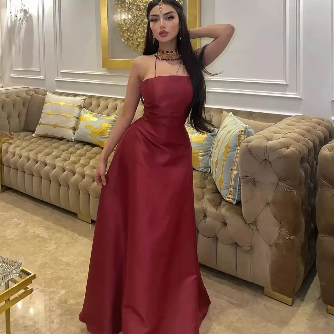 Saudi Arabia Women's Prom Dresses Strapless Floor Length Formal Dress Temperament Evening Dress 
Saudi Arabia Women's Prom Dresses Strapless Floor Length Formal Dress Temperament Evening Dress