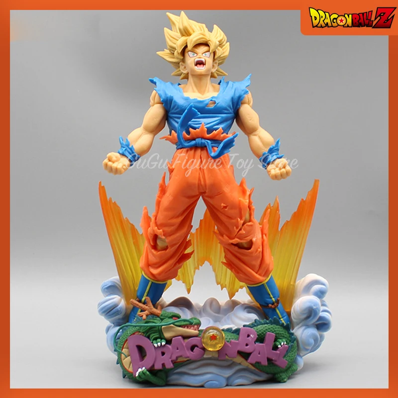 

23cm Dragon Ball Z Anime Figure Son Goku Figure Super Saiyan Figurine DBZ GK Pvc Statue Doll Collectible Model Ornament Toy Gift