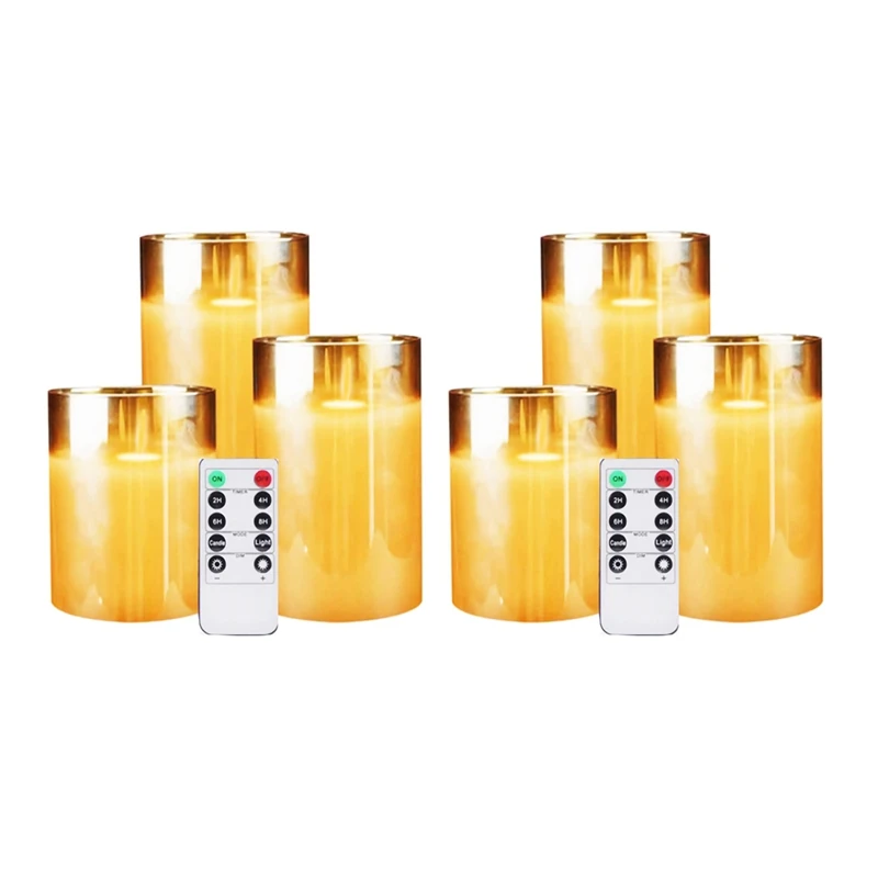 Amber Glass LED Flameless Candles Flickering With Remote,Battery Operated,For Wedding,Festival Decorations,Gift,6 Pack
Amber Glass LED Flameless Candles Flickering With Remote,Battery Operated,For Wedding,Festival Decorations,Gift,6 Pack