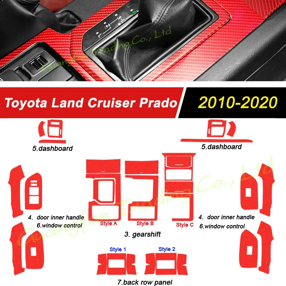 For Toyota Land Prado 2010-2020 Interior Central Control Panel Door Handle 5D Carbon Fiber Sticker Decals Car styling Accessorie
For Toyota Land Prado 2010-2020 Interior Central Control Panel Door Handle 5D Carbon Fiber Sticker Decals Car styling Accessorie