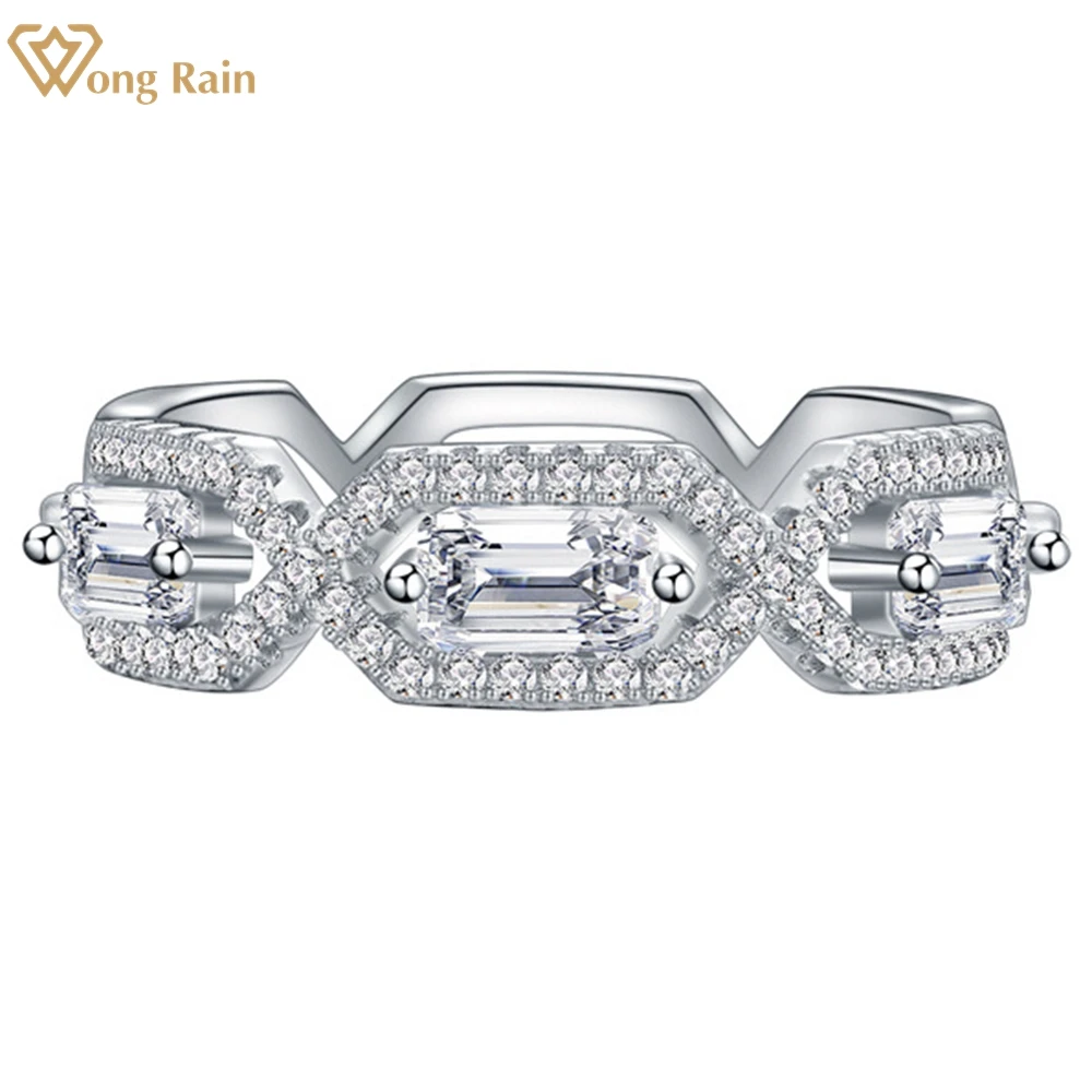 Wong Rain 100% 925 Sterling Silver Emerald Cut High Carbon Diamonds Gemstone Personality Ring Band Fine Jewelry Wholesale
Wong Rain 100% 925 Sterling Silver Emerald Cut High Carbon Diamonds Gemstone Personality Ring Band Fine Jewelry Wholesale
