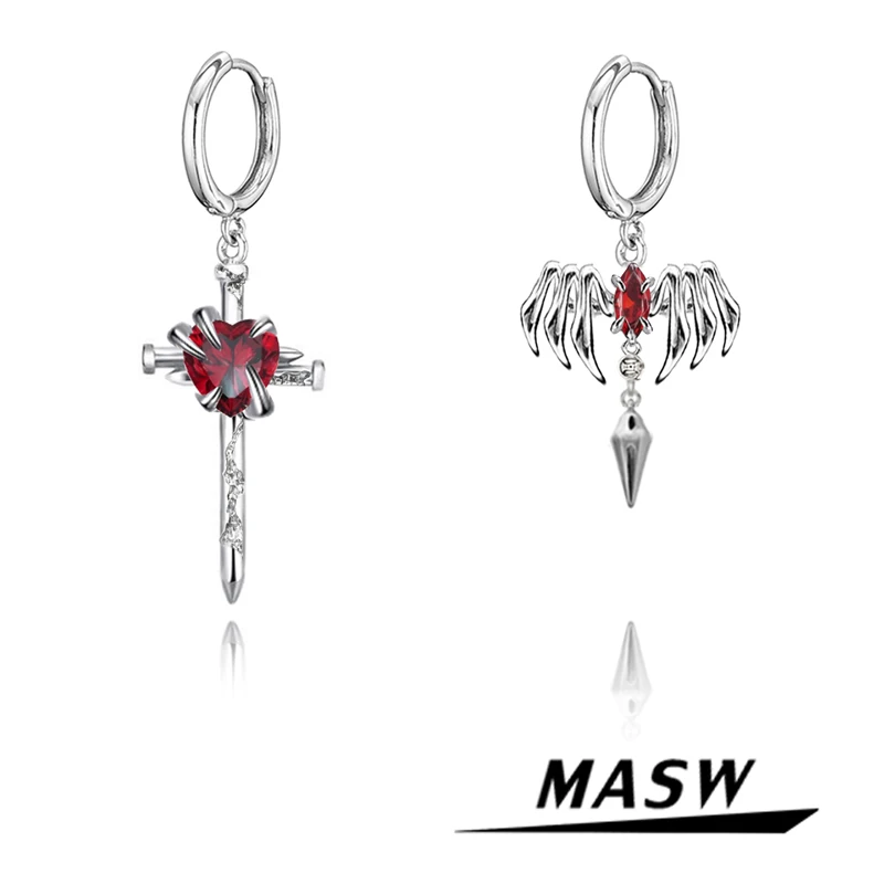 MASW Trendy Jewelry Asymmetrical Drop Earrings Luxury Temperament Geometric Thick Silver Plated Heart Zircon Earirngs For Women
MASW Trendy Jewelry Asymmetrical Drop Earrings Luxury Temperament Geometric Thick Silver Plated Heart Zircon Earirngs For Women