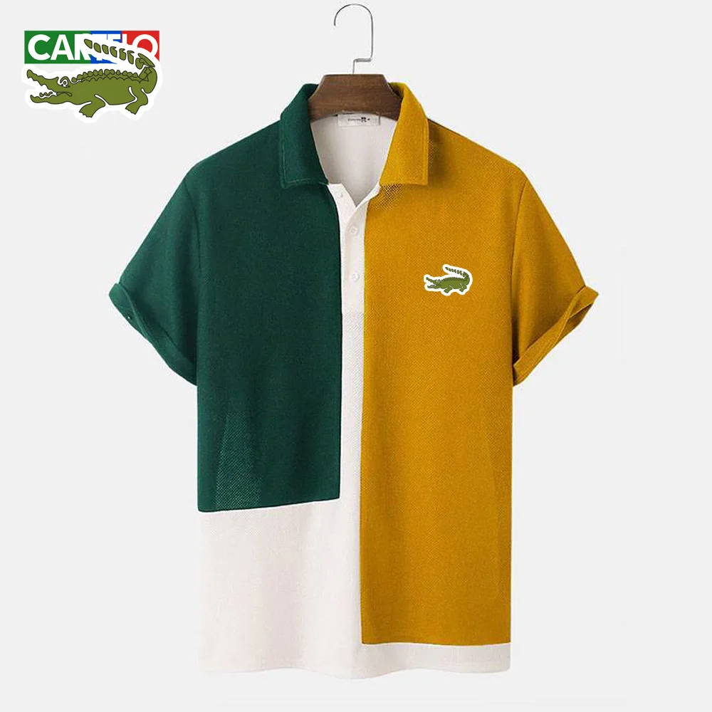 Summer new European and American men's casual short-sleeved shirt CARTELO stand-up collar striped men's shirt fashion street
Summer new European and American men's casual short-sleeved shirt CARTELO stand-up collar striped men's shirt fashion street