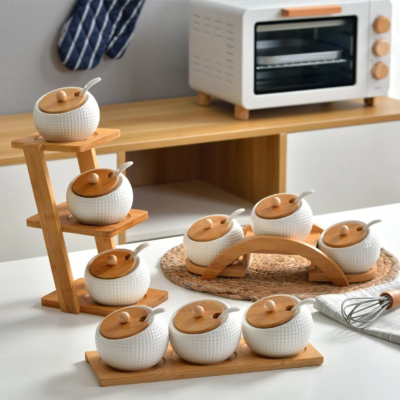 Ceramic seasoning box, kitchen supplies, seasoning can, creative seasoning bottle, household seasoning can combination set 
Ceramic seasoning box, kitchen supplies, seasoning can, creative seasoning bottle, household seasoning can combination set