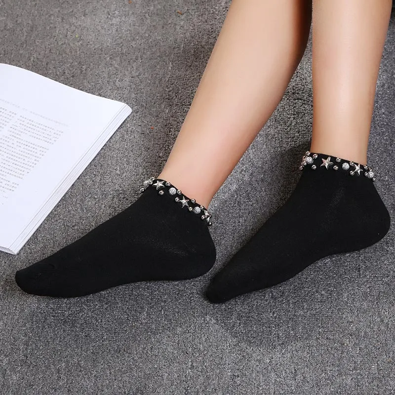Handmade Japan Pearl Stars Fishnet Socks Women Creative Reto College Style Socks Harajuku Hollow Out Calcetines Mujer
Handmade Japan Pearl Stars Fishnet Socks Women Creative Reto College Style Socks Harajuku Hollow Out Calcetines Mujer