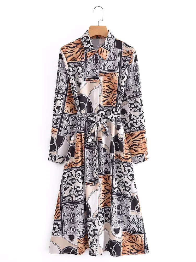 YENKYE 2022 Fashion Women Vintage Patchwork Print Shirt Dress With Belt Long Sleeve Ladies Midi Dress
YENKYE 2022 Fashion Women Vintage Patchwork Print Shirt Dress With Belt Long Sleeve Ladies Midi Dress