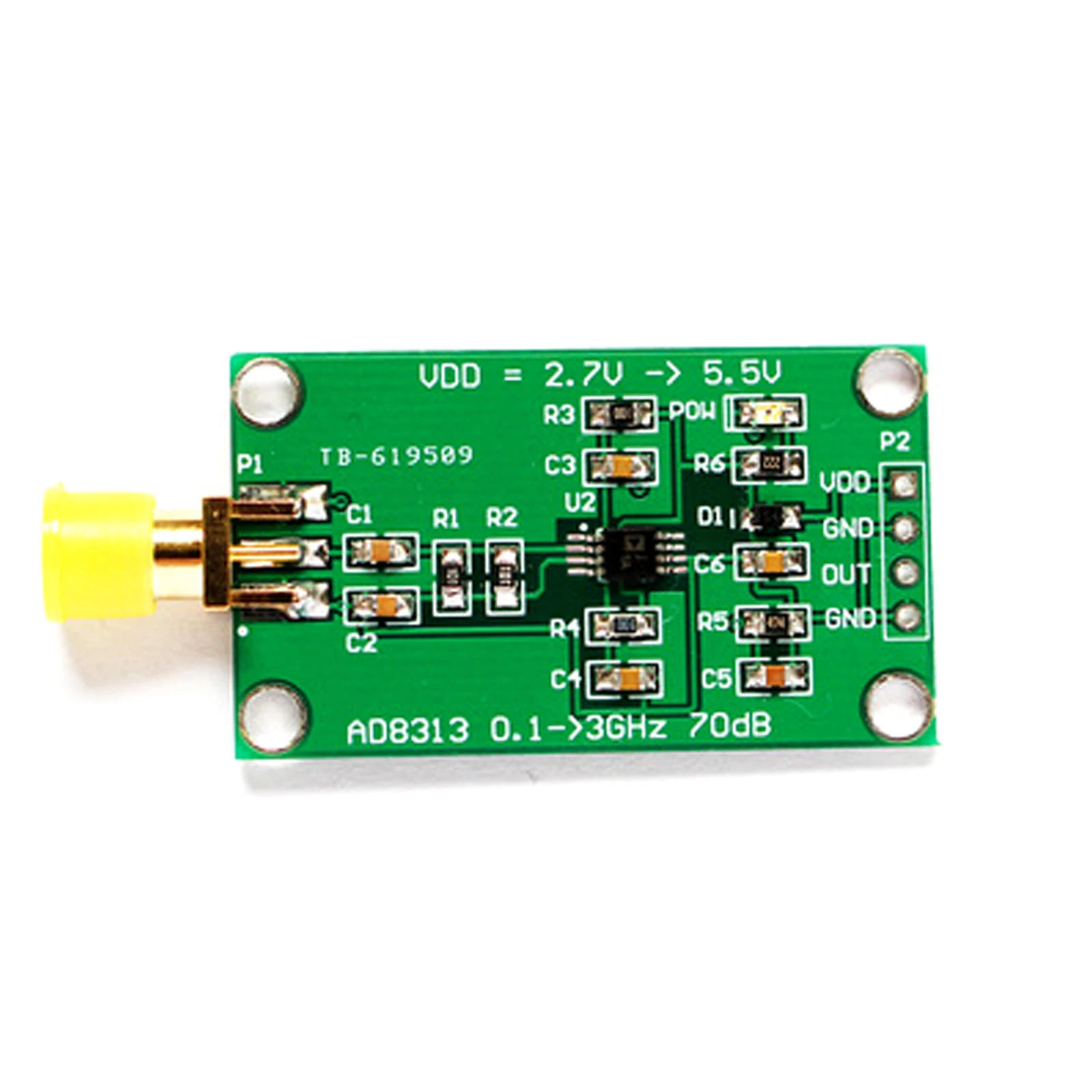 AD8313 от 0,1 ГГц до 2,5 ГГц, 70 дБ логарифмический детектор/модуль контроллера 
AD8313 от 0,1 ГГц до 2,5 ГГц, 70 дБ логарифмический детектор/модуль контроллера