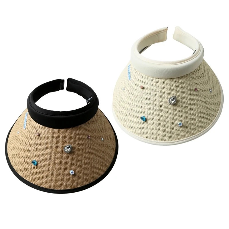 Straw Visor Summer Visor Hat Hat y2k Rhinestones Visor Women Golf Visor Wholesale
Straw Visor Summer Visor Hat Hat y2k Rhinestones Visor Women Golf Visor Wholesale