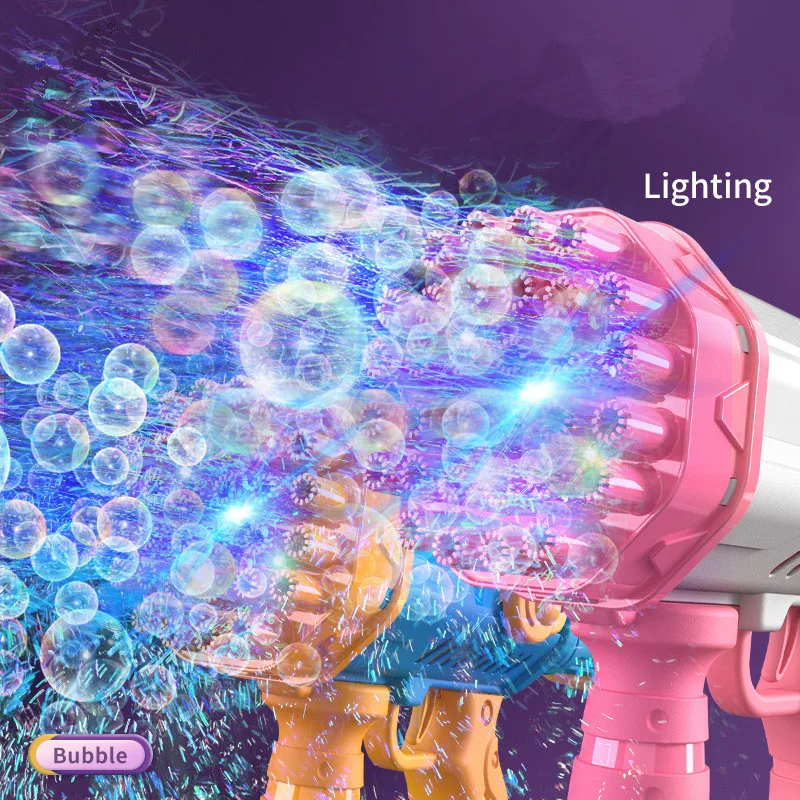 Bazooka Bubble Gun Rocket 32 Holes Soap Bubbles Machine Gun Shape Automatic Blower With Light Toys For Kids Children's Day Gift
Bazooka Bubble Gun Rocket 32 Holes Soap Bubbles Machine Gun Shape Automatic Blower With Light Toys For Kids Children's Day Gift