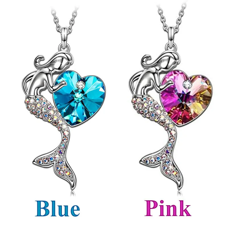 Crystal Luxury Heart Accessory Necklace Metal Mermaid Style Pendant Necklace Jewelry for Girl Women
Crystal Luxury Heart Accessory Necklace Metal Mermaid Style Pendant Necklace Jewelry for Girl Women