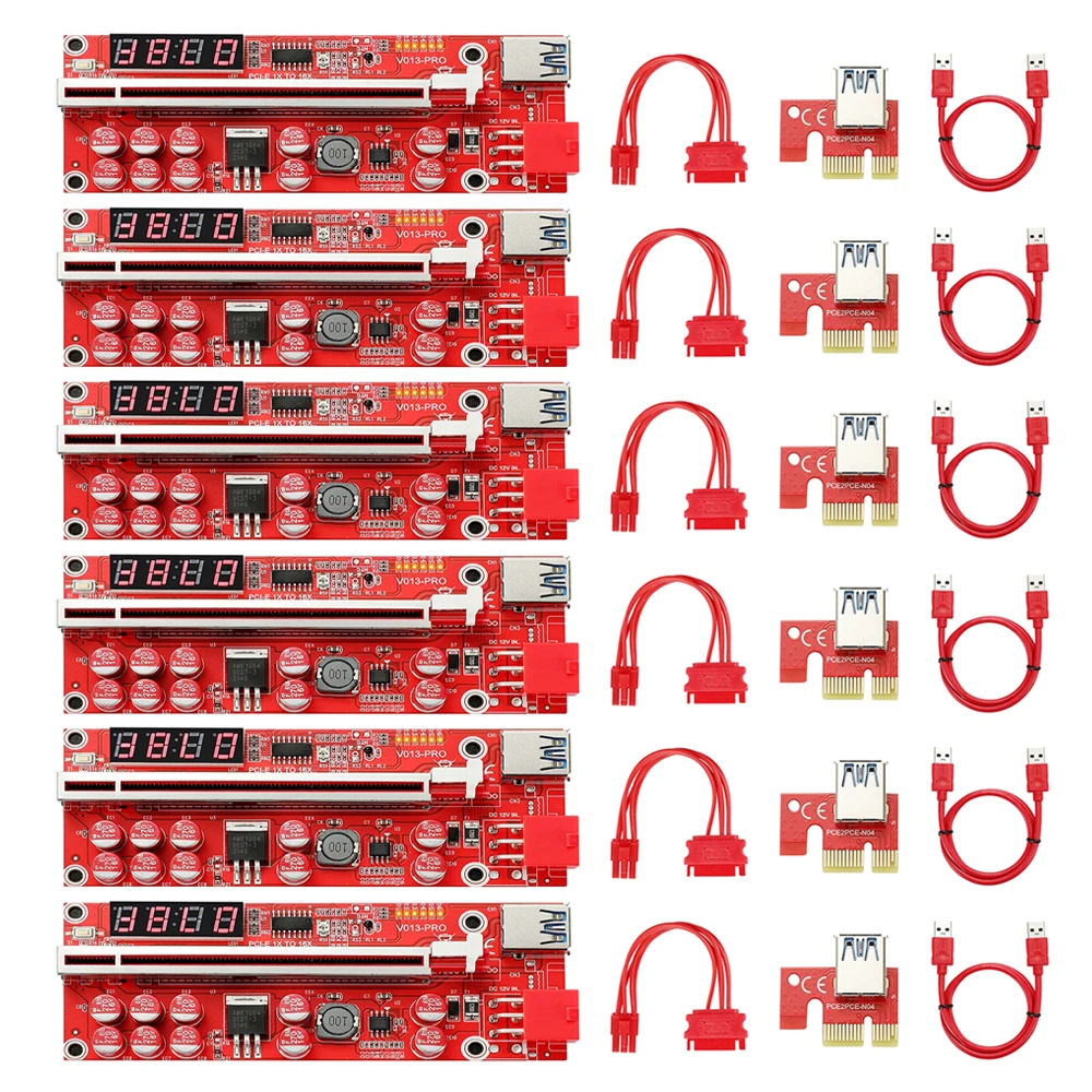 6PCS V013 Pro PCIE Riser 013 Cabo Riser for Video Card Riser PCI Express x16 Extender SATA to 6Pin Power USB3.0 Cable For Mining
6PCS V013 Pro PCIE Riser 013 Cabo Riser for Video Card Riser PCI Express x16 Extender SATA to 6Pin Power USB3.0 Cable For Mining