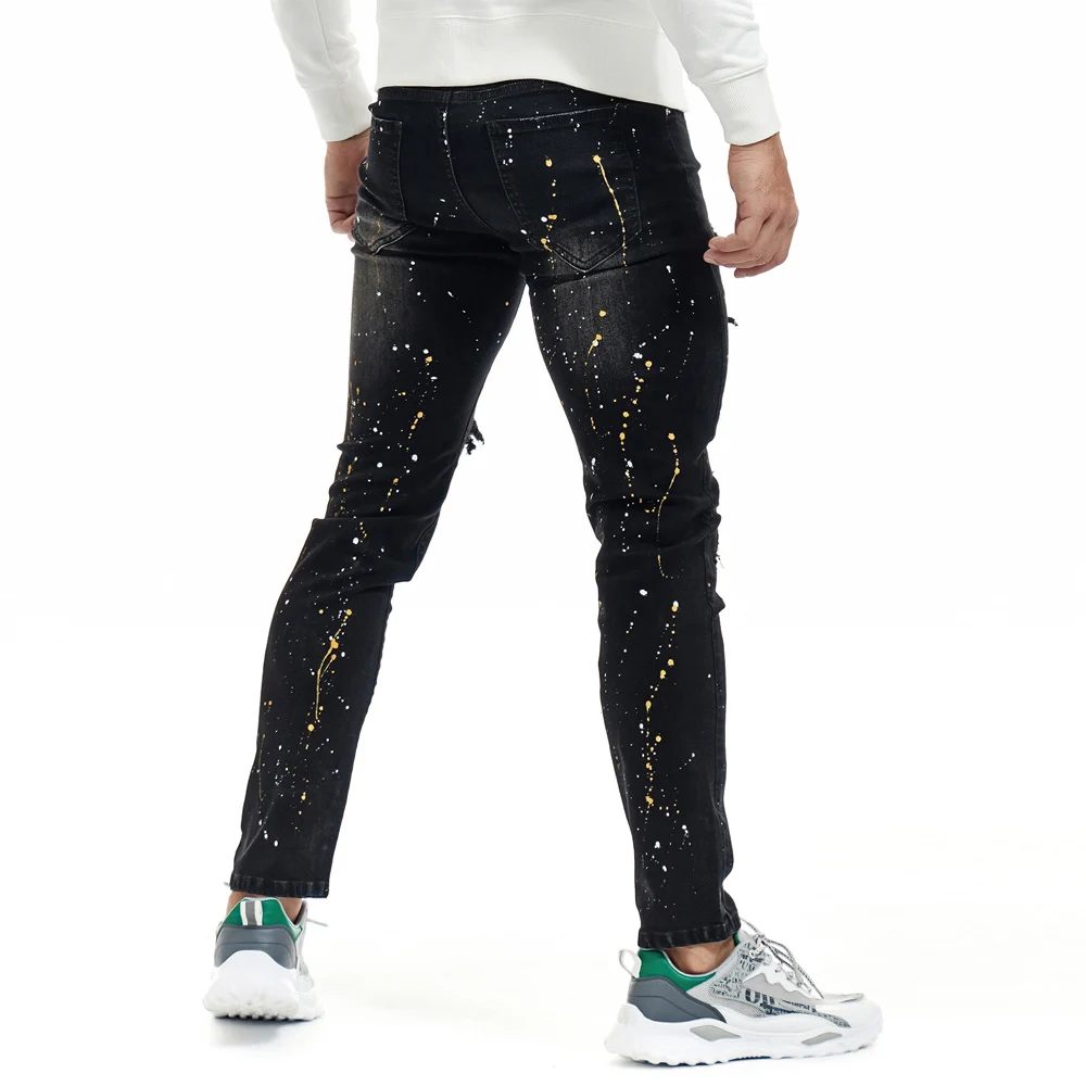 Black Ripped Jeans Men With Print Colored Slim Fit Stretch Patchwork Distressed Hip Hop Pants Man Biker Jeans Streetwear Homme
Black Ripped Jeans Men With Print Colored Slim Fit Stretch Patchwork Distressed Hip Hop Pants Man Biker Jeans Streetwear Homme