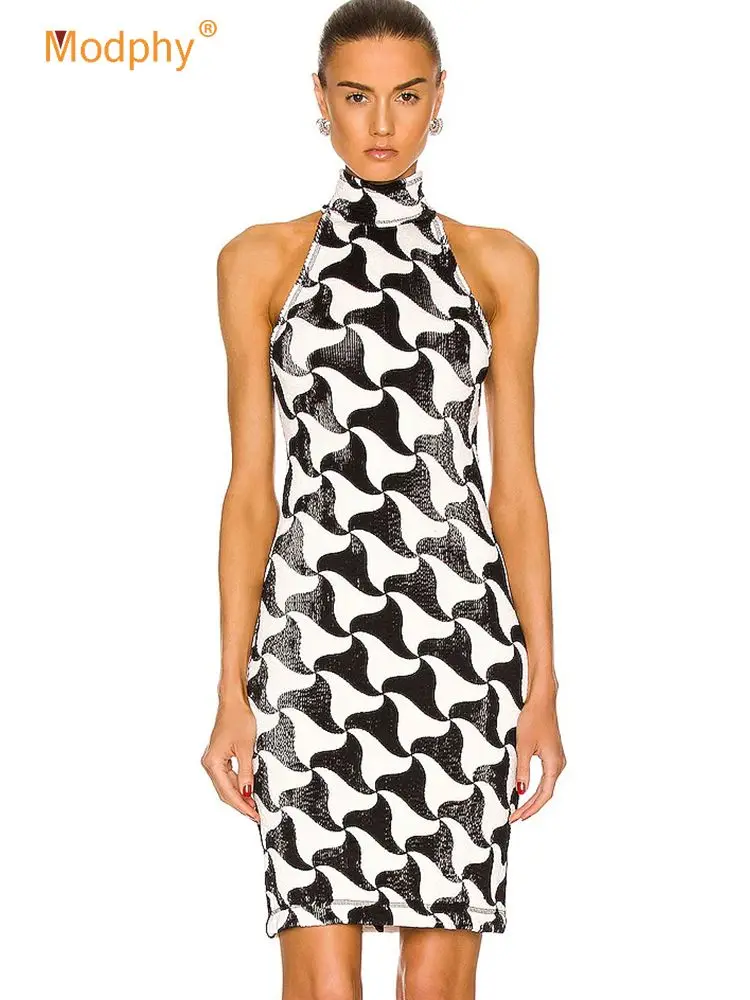 Fashion Bandage Dress Women Geometric Print Design Sleeveless Bodycon Mini Dresses Club Evening Party Vestidos Clothing 2022
Fashion Bandage Dress Women Geometric Print Design Sleeveless Bodycon Mini Dresses Club Evening Party Vestidos Clothing 2022