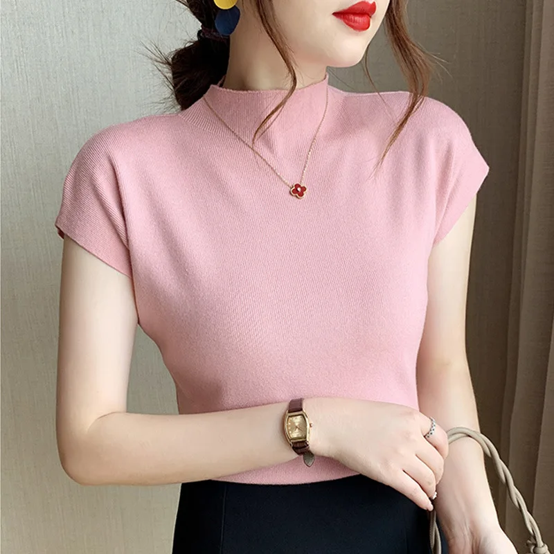 2022 NEW FASHION WOMEN 2022 Summer Solid Color T-Shirt Top High Neck Casual Short Sleeves grey
2022 NEW FASHION WOMEN 2022 Summer Solid Color T-Shirt Top High Neck Casual Short Sleeves grey