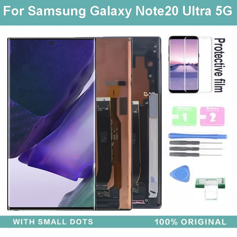 Оригинальный AMOLED-дисплей для Samsung Galaxy Note 20 Ultra ЖК-дисплей с рамкой N985 N986 сенсорный экран дигитайзер N985F N986B с точками
Оригинальный AMOLED-дисплей для Samsung Galaxy Note 20 Ultra ЖК-дисплей с рамкой N985 N986 сенсорный экран дигитайзер N985F N986B с точками
