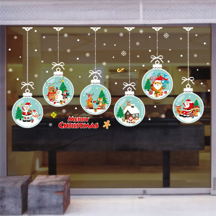 Christmas hanging ball wall display living room storefront glass doors windows electrostatic stickers removable stickers
Christmas hanging ball wall display living room storefront glass doors windows electrostatic stickers removable stickers